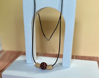 Painted Wooden Bead Necklace