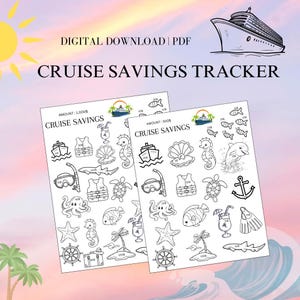 Cruise Savings Tracker,Cruise Vacation Savings Challenge,Cruise Vacation Budget Fund,Family Cruise Cash Saving Challenge,Budget Fund Tracker