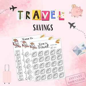 Travel Savings Tracker, Vacation Savings Challenge,Travel fund, travel journal, Cheap Vacation, Savings Tracker, travel ling
