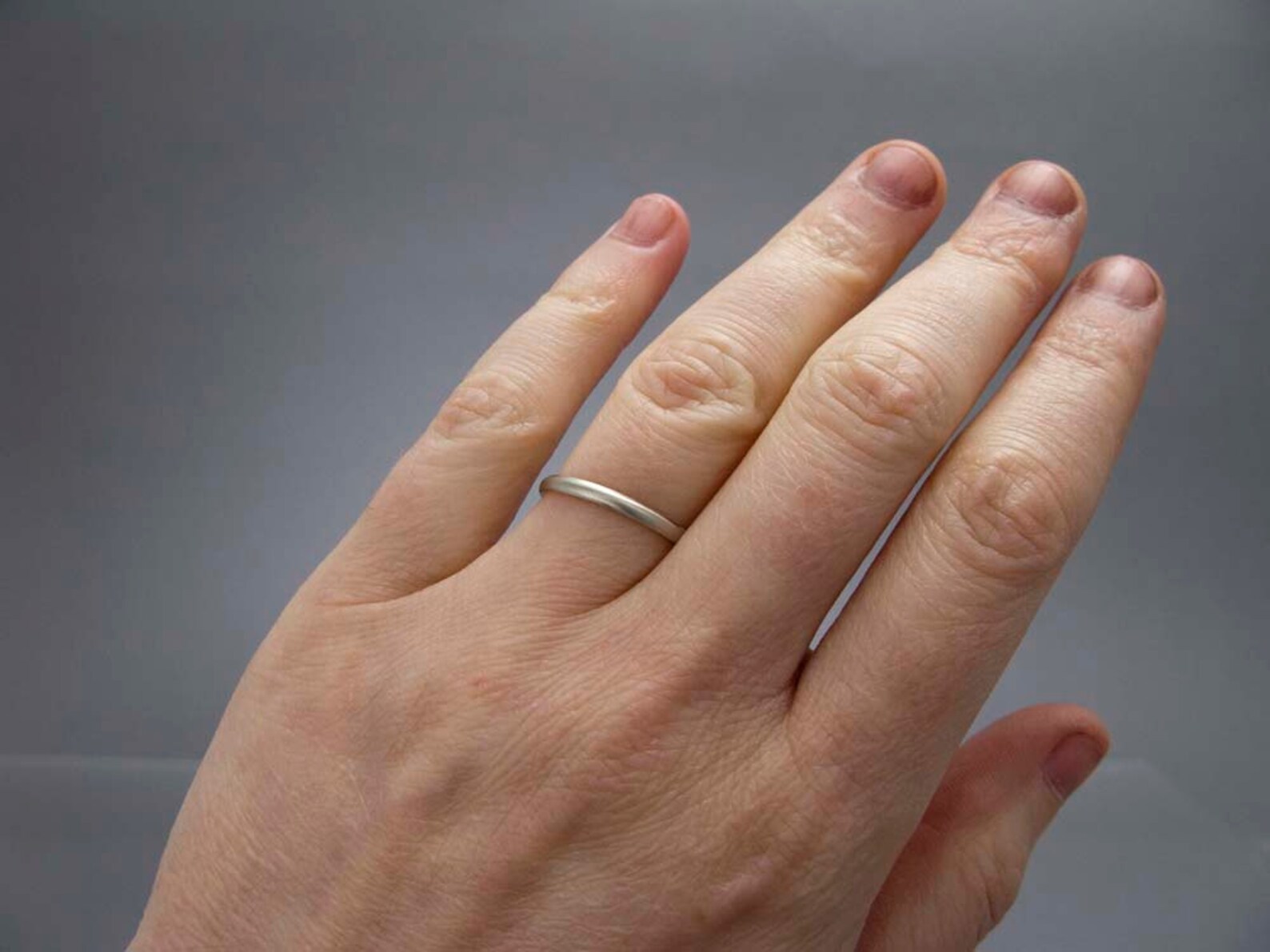 White Gold Wedding Band 2mm Wide Women s Ring In Solid Etsy