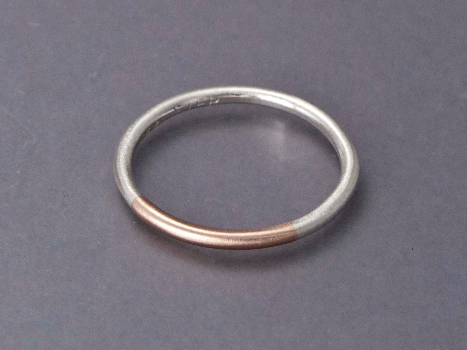 Mixed 14k Gold and Silver 1.6mm Round Ring Married Two Tone - Etsy
