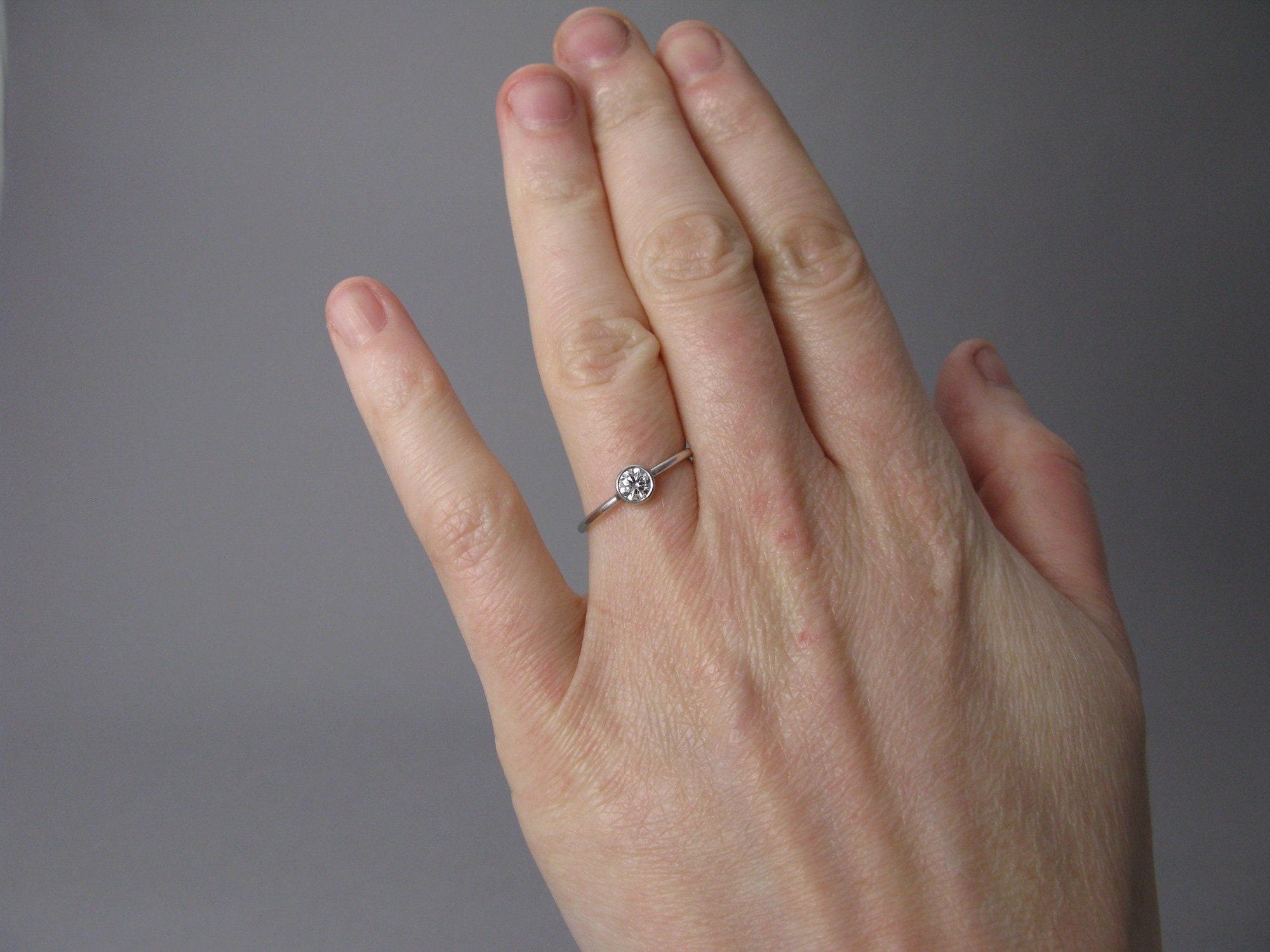 Platinum Quarter Carat Diamond Engagement Ring with a delicate Etsy