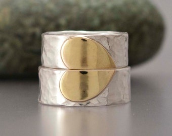 Heart Wedding Band Etsy