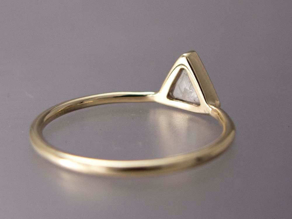 Custom Triangle Diamond Gold Engagement Ring Choose Your Own - Etsy