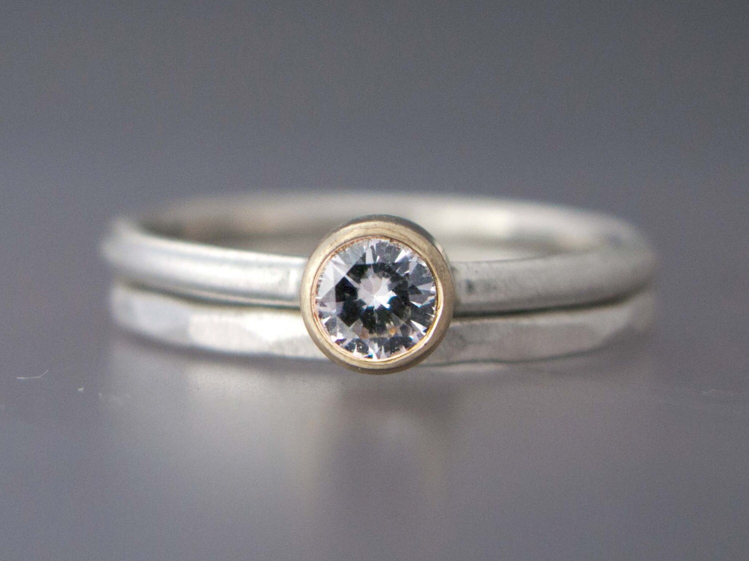 Alternative Wedding Set Engagement Ring and Wedding Band in Etsy