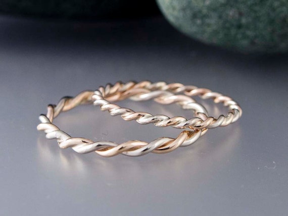 rope twist gold rings