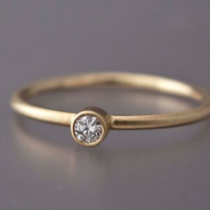 Mini Diamond Engagement Ring 2.5mm Diamond in Solid 14k - Etsy