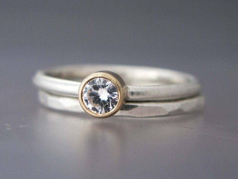 Alternative Wedding Set Engagement Ring and Wedding Band in - Etsy