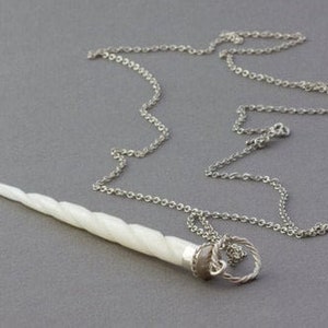 Narwhals Are Unicorns Too Carved Bone Horn Necklace Wand Pendant in Sterling Silver Ready to Ship image 6