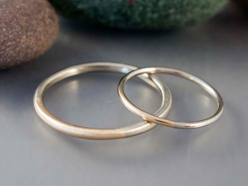 Married 14k Yellow and White Gold Wedding Band Set Two Tone - Etsy