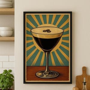 Coffee Lover&#39;s Matte Vertical Poster, Retro Coffee Art, Cafe Decor, Vintage Coffee Print, Kitchen Wall Art, Gift for Barista