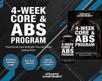 4-Week Core & Athletic Abs Program | No Equipment Ab Workout Plan | Functional Core Strength Guide | Beginner-Friendly Fitness PDF