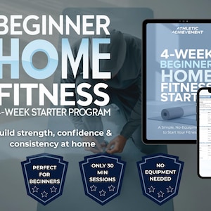 4-Week Home Workout Plan for Beginners – No Equipment Program, Easy Fitness Guide, Printable Training Plan, Digital Exercise PDF Schedule