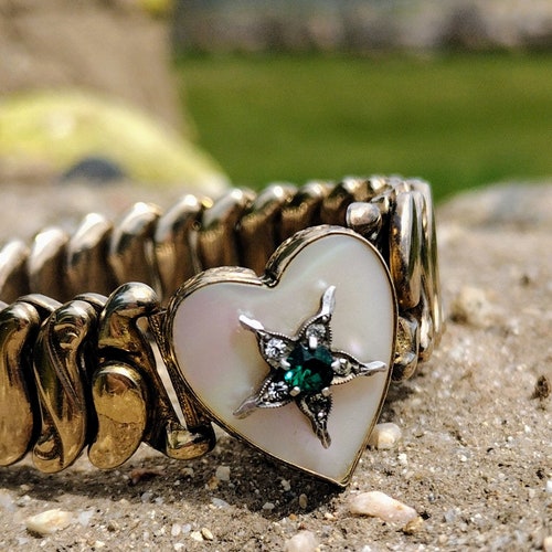 Antique Gold Filled Sweetheart Expansion Bracelet B&N Circa 1940S