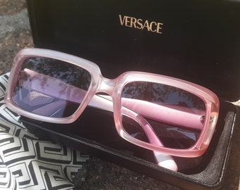 Rare vintage Versace Sunglasses, glamorous  Pink pearl Medusa Logo,  Mod702  Stunning