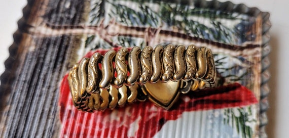 Antique Gold filled sweetheart expansion bracelet… - image 2