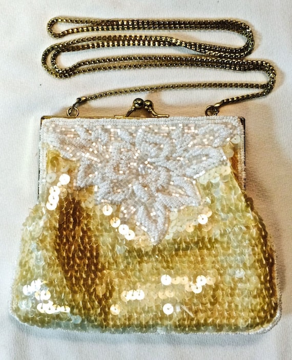 La Regale Beaded Sequined Evening Bag c. 1950 - Go