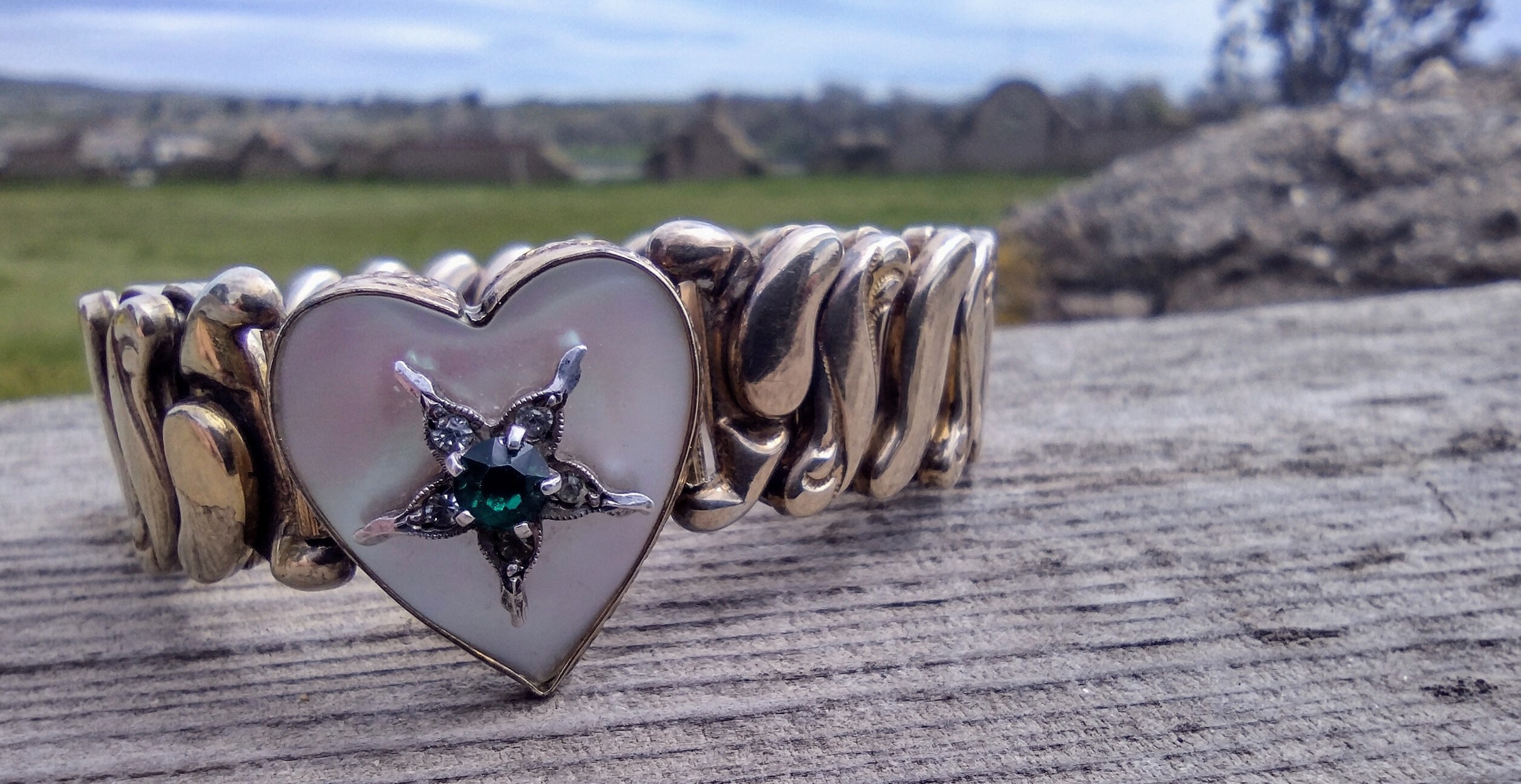 Antique Gold Filled Sweetheart Expansion Bracelet B&N Circa 1940S