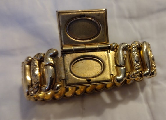 Antique 12kgf sweetheart LOCKET expansion bracele… - image 8