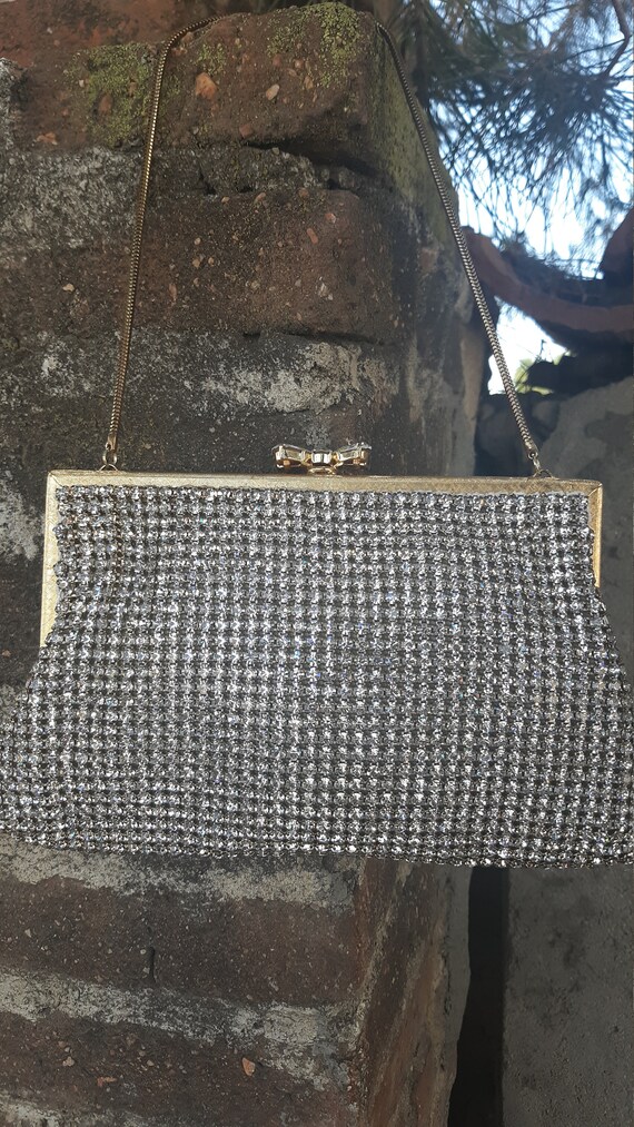 Antique Solid rhinestone handbag, Walborg West Ge… - image 5