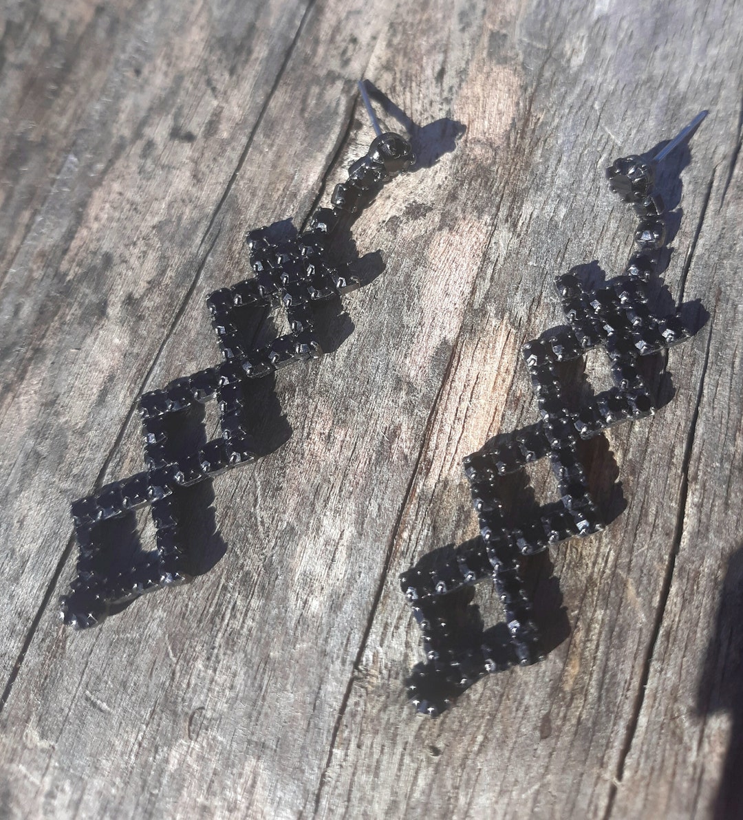 Vintage Black Rhinestone Chandelier Earrings - Art Deco Dangle Drop Statement Earrings For Special Occasions