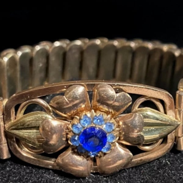 Antique 12K gold filled sweetheart expansion bracelet, Lustern