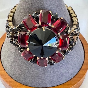 vintage art-deco armband van glas en strass