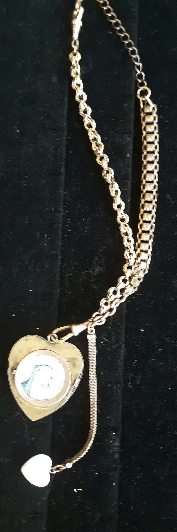 Vintage 12k GF Watch fob/Locket Assemblage neckla… - image 2