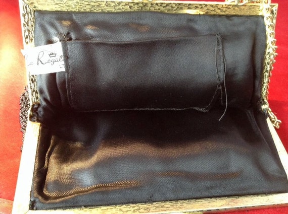 La Regale Black heavily beaded Bag c. 1950 - Stun… - image 4