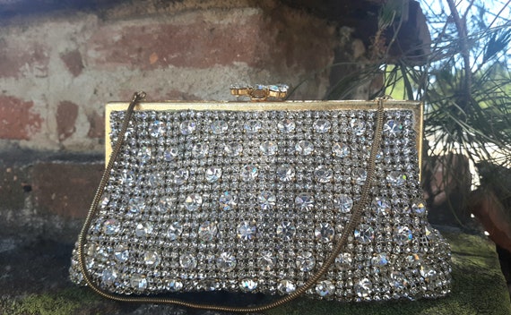 Antique Solid rhinestone handbag, Walborg West Ge… - image 1