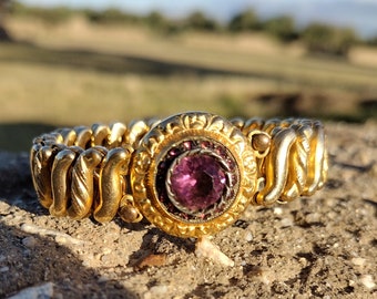 Antik guldfylld Carmen sweetheart expansionsarmband, glaspasta ca. tidigt 1900-tal the dfb co