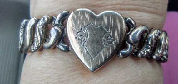 Antique gold filled sweetheart expansion bracelet… - image 2