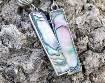 Schöne Vintage Sterling Abalone Ohrringe