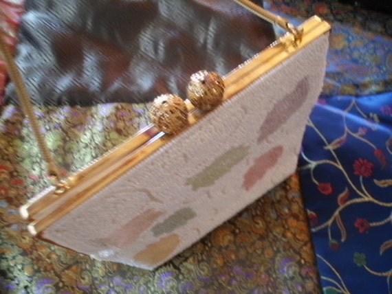 Antique Heavy Beaded Handbag c.1960s Gorgeous Flo… - image 3