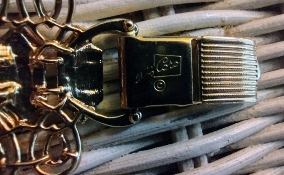 Vintage Coro Bracelet, wide Gold tone 1950s - image 3