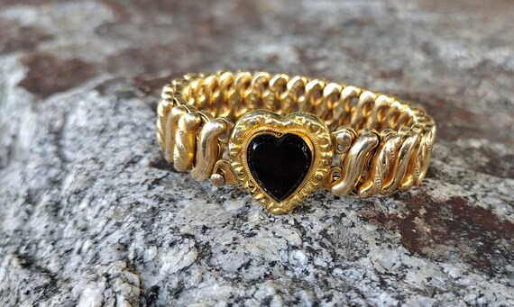 Antique Carmen Gold Filled Sweetheart Expansion b… - image 1