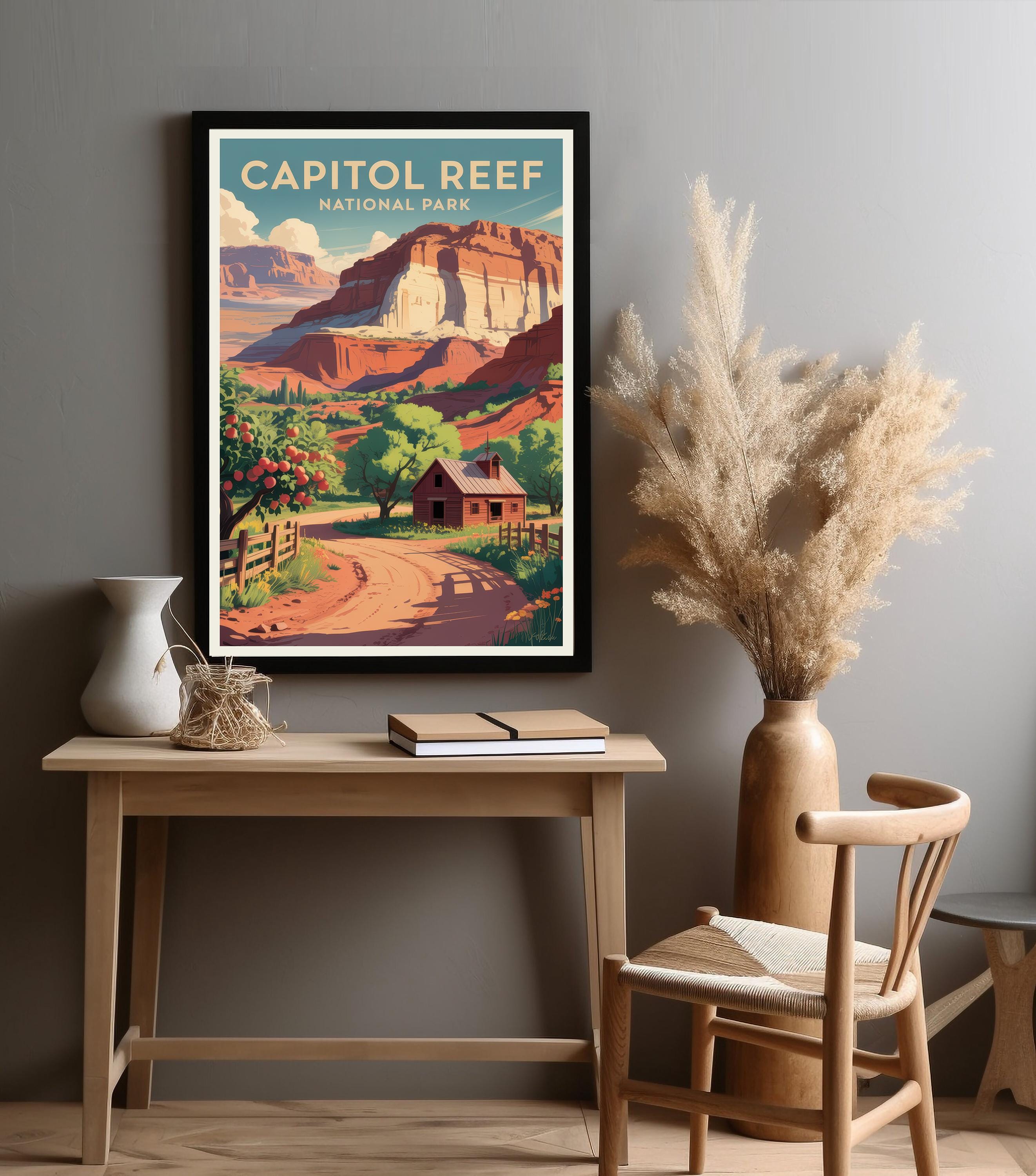 Cappol Cappol Reef Nationalpark Kunstdruck, Vintage Reiseplakat - Etsy.de