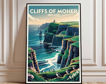 Cliffs of Moher Ireland Poster, Landscape Wall Art (Digital Download)