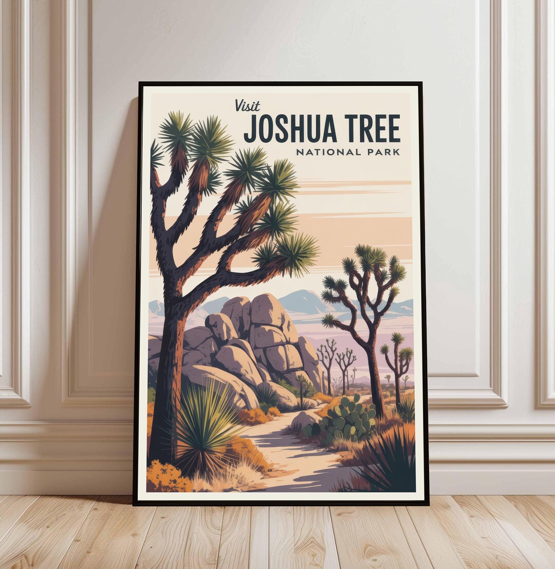 Joshua Tree National Park Poster, Vintage Travel Print (digital ...