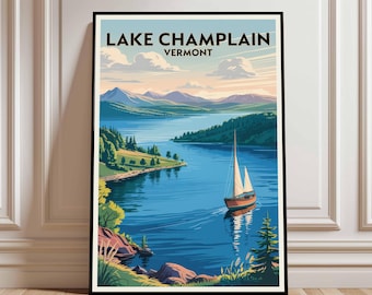 Lake Champlain Art Print – Vermont & New York Landscape (Digital Download)