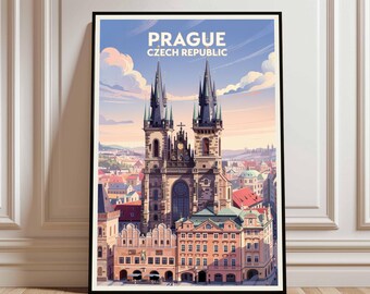 Prague Travel Print, Wall Art Prague, Prague Print, Prague Travel Poster, Prague Gift Art, Prague Travel Art, Travel Gift