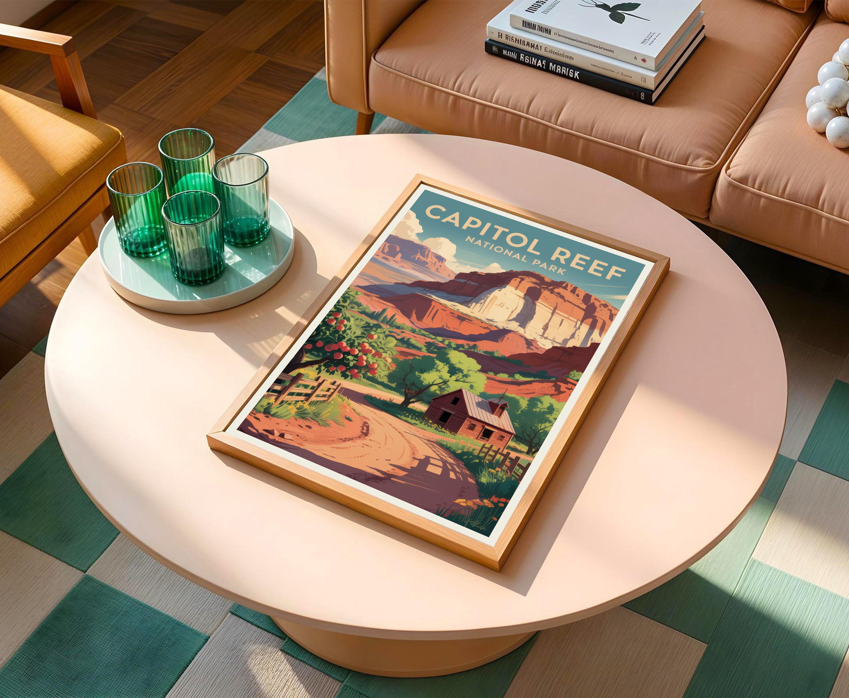 Cappol Cappol Reef Nationalpark Kunstdruck, Vintage Reiseplakat - Etsy.de