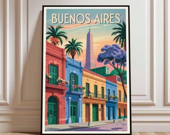 Buenos Aires Art Print: Colorful Argentina Travel Poster