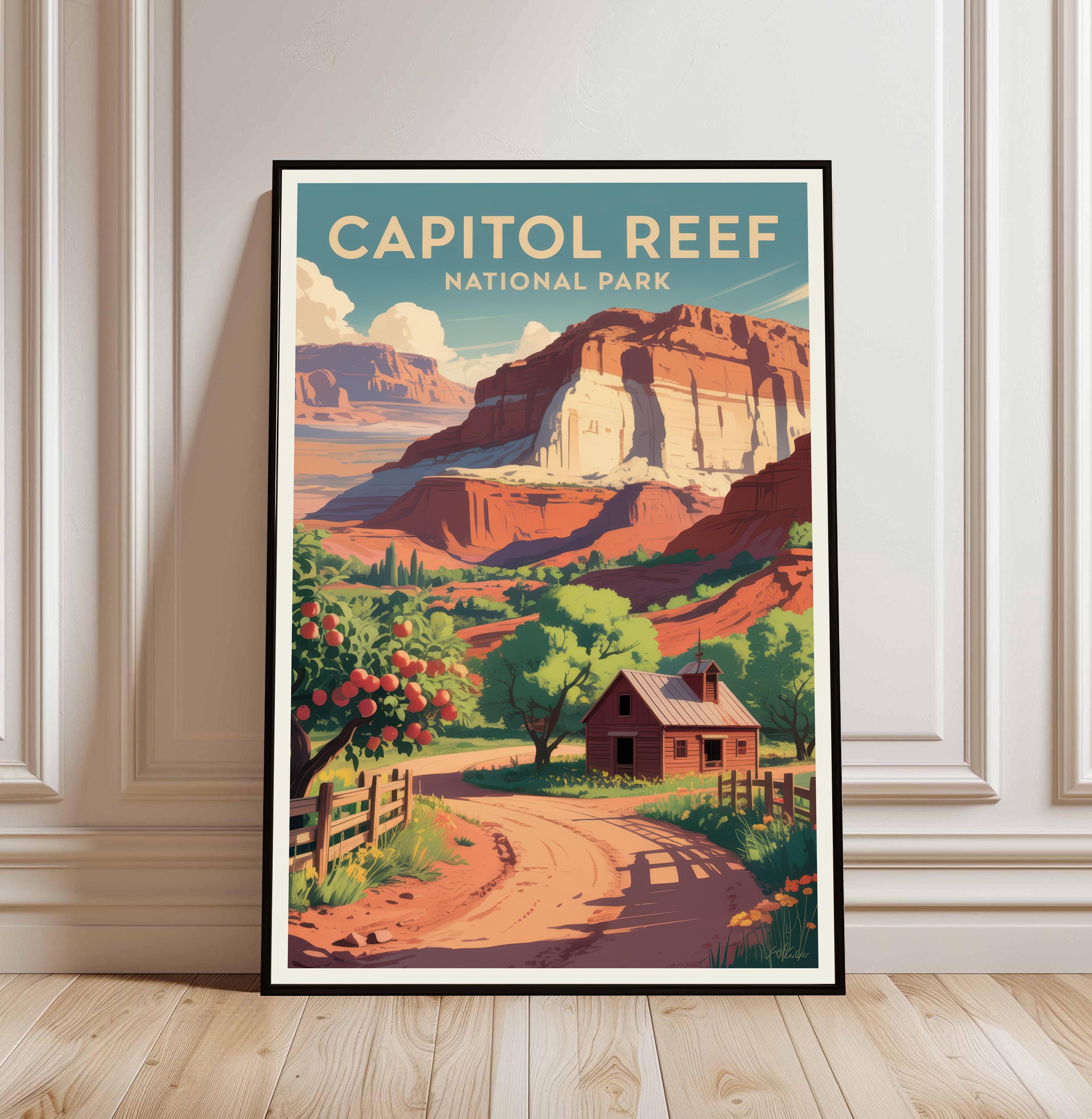 Cappol Cappol Reef Nationalpark Kunstdruck, Vintage Reiseplakat - Etsy.de