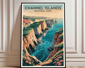 Kanalöarnas nationalpark, konsttryck, Kalifornien reseposter