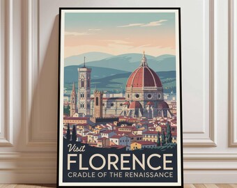Florenz Italien Reise Poster, Vintage Stil Kunstdruck (Digitaler Download)