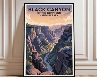 Black Canyon of the Gunnison National Park poster, Colorado Travel Art Print