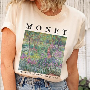 Camiseta del Jardín de Monet, Camiseta Artística, El Jardín del Artista en Giverny, Camiseta con Estampado Artístico de Claude Monet, Regalo para Amantes del Arte, Regalo para Amantes del Arte de Monet