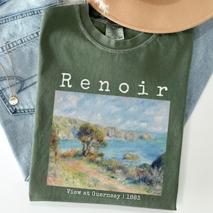 Renoir Comfort Colors View at Guernsey T-Shirt, Impressionist Landscape Art Tee, Vintage Scenic Painting Shirt, Art Lover Gift, Cotton shirt