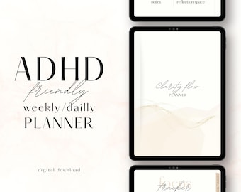 2026 ADHD Digital Planner | Hyperlinked GoodNotes Planner for iPad | Undated Weekly Daily Planner | Minimalist Digital PDF Planner